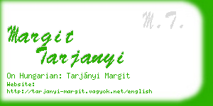 margit tarjanyi business card